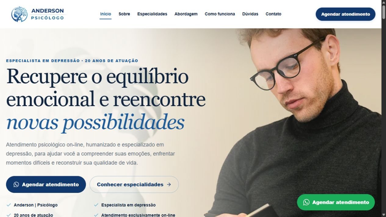 Site Anderson · Psicólogo