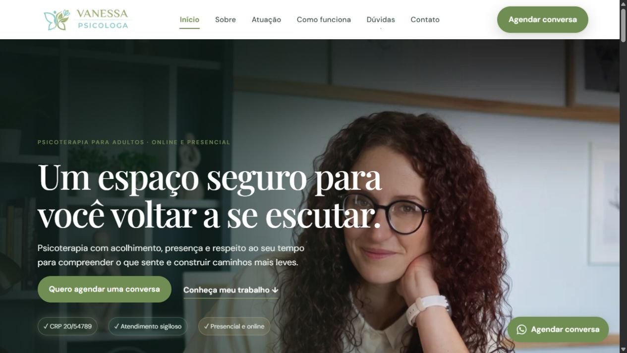 Site Vanessa · Psicóloga